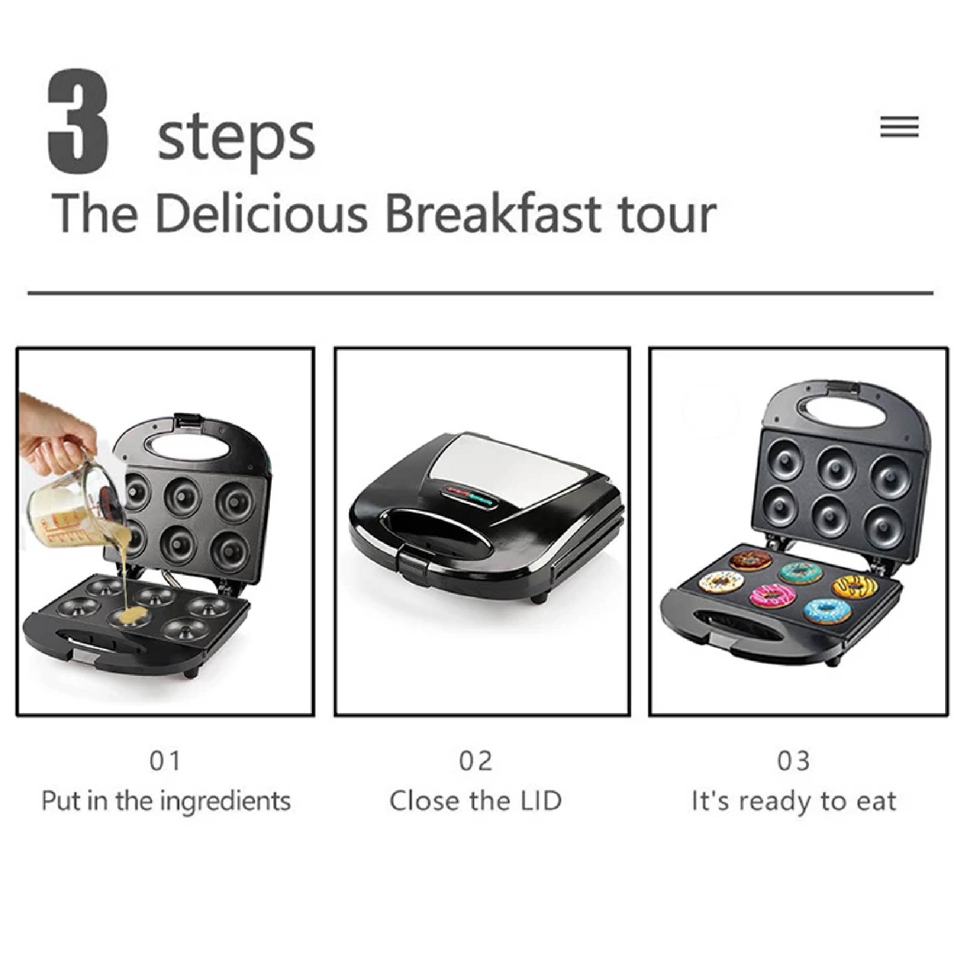 Miniatura 6 de Máquina De Mini Donas X6 Antiadherente